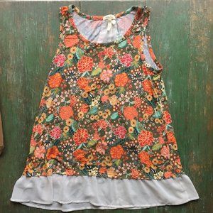 Matilda Jane Women's Floral Tank Small Pink White